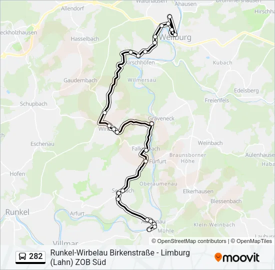 282 Bus Line Map