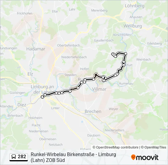 282 Bus Line Map