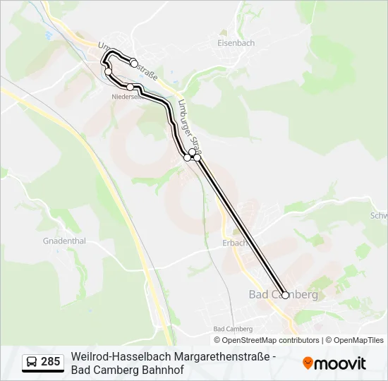 285 Bus Line Map
