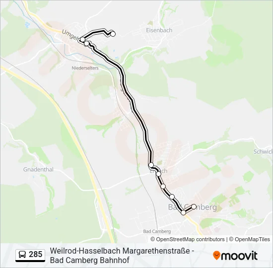 285 Bus Line Map