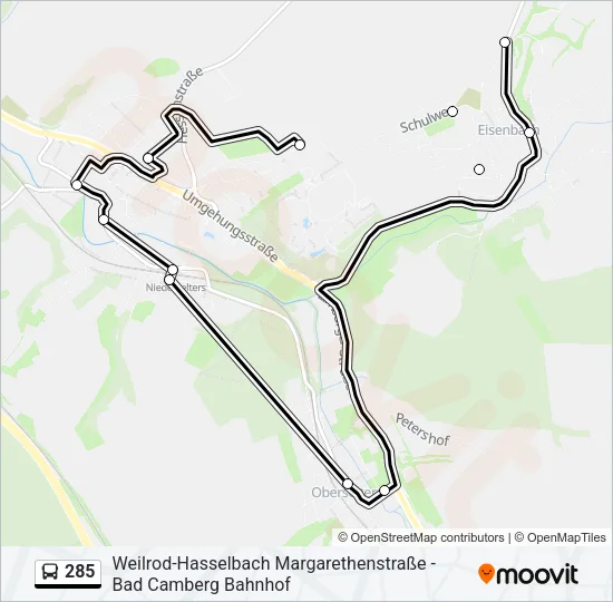 285 Bus Line Map