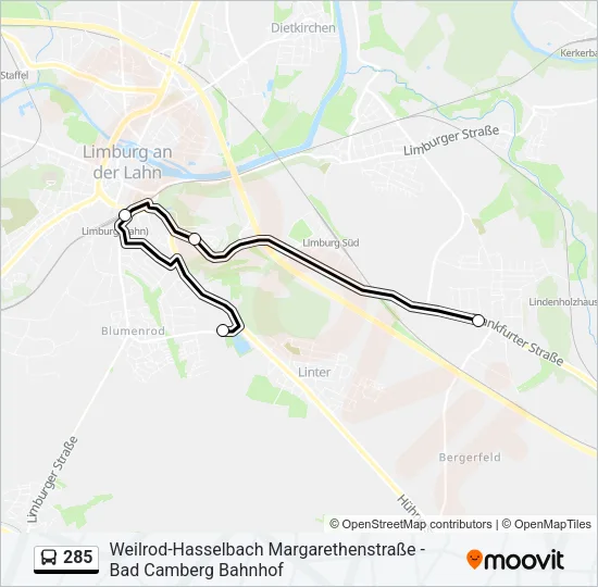 285 Bus Line Map