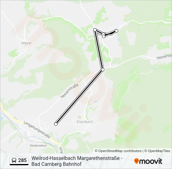 285 Bus Line Map