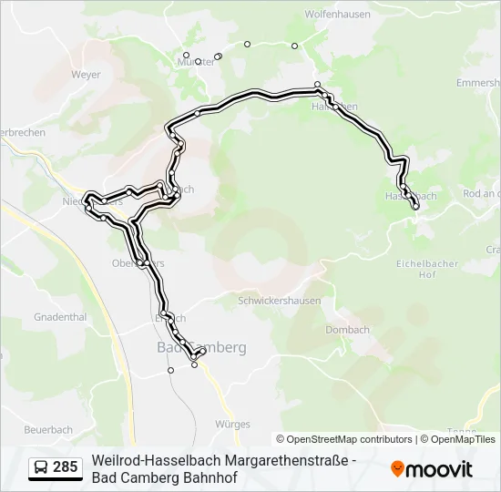 285 Bus Line Map