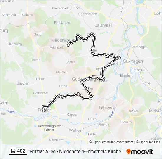 402 Bus Line Map