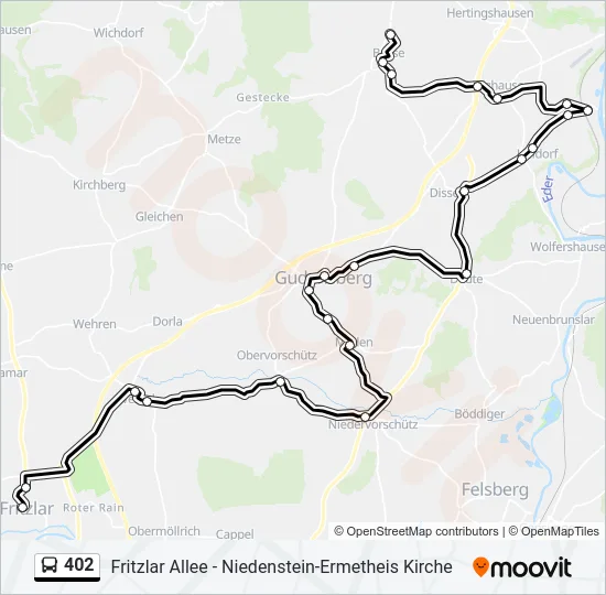 402 Bus Line Map