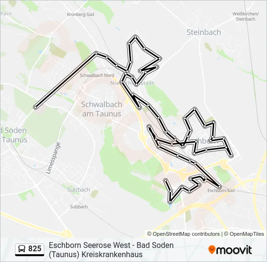 825 Bus Line Map