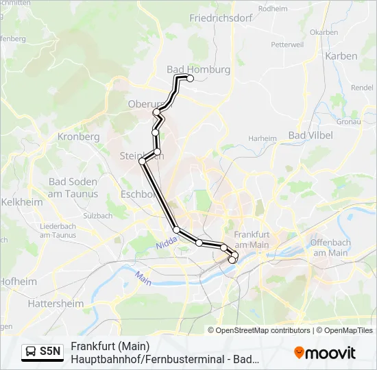 S5N Bus Line Map