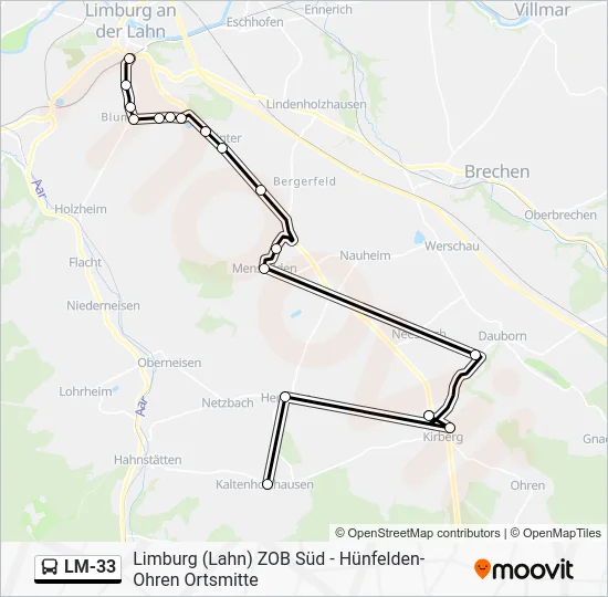 Автобус LM-33: карта маршрута