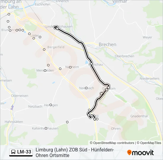 LM-33 Bus Line Map