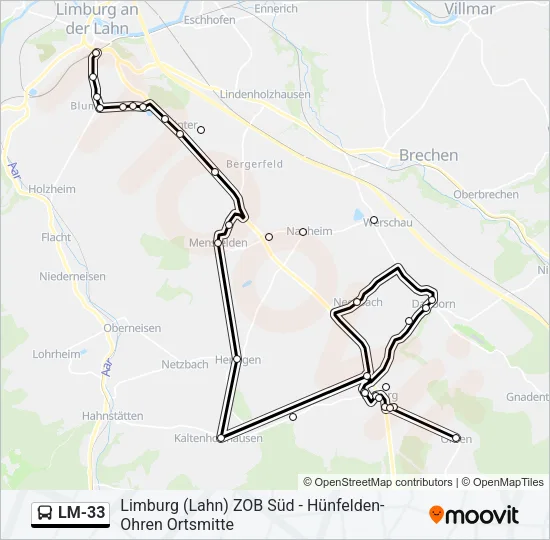 LM-33 Bus Line Map