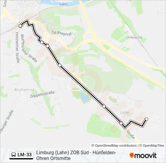 LM-33 Bus Line Map
