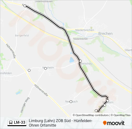 LM-33 Bus Line Map
