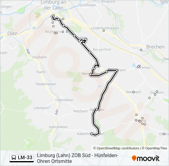 LM-33 Bus Line Map