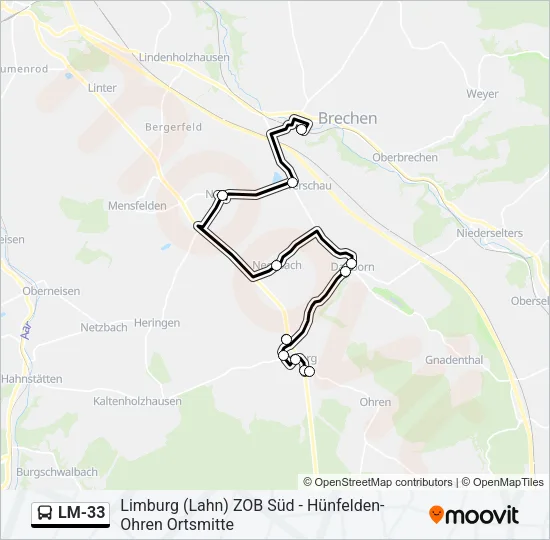 LM-33 Bus Line Map