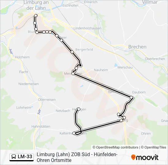 LM-33 Bus Line Map