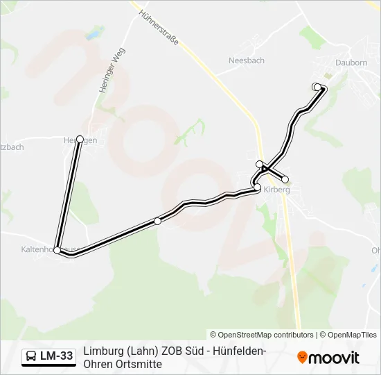 LM-33 Bus Line Map