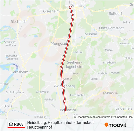 RB68 Bus Line Map