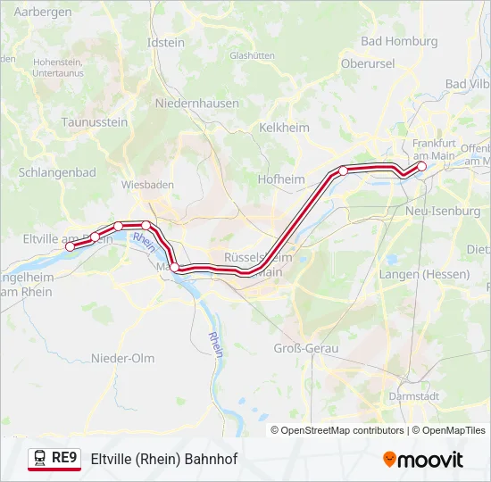 RE9 Train Line Map