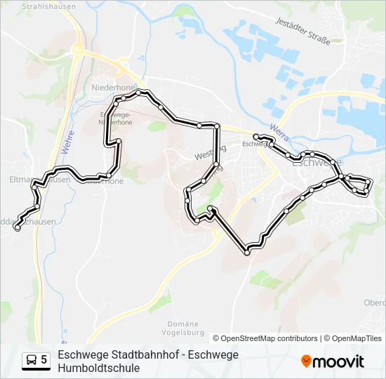 5 Bus Line Map