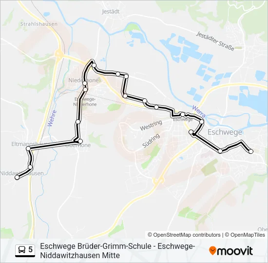 5 Bus Line Map