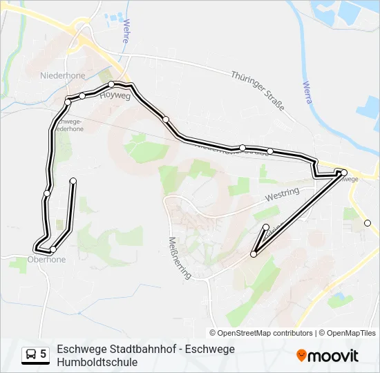 5 Bus Line Map
