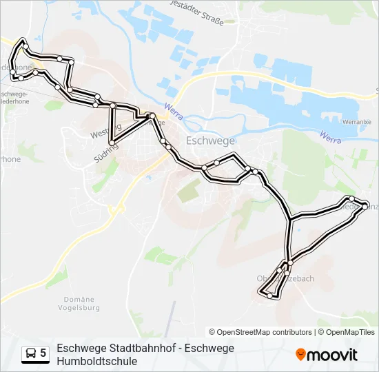 5 Bus Line Map
