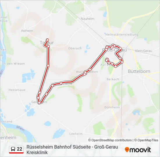 22 Bus Line Map