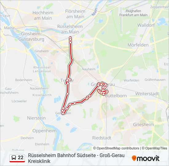 22 Bus Line Map