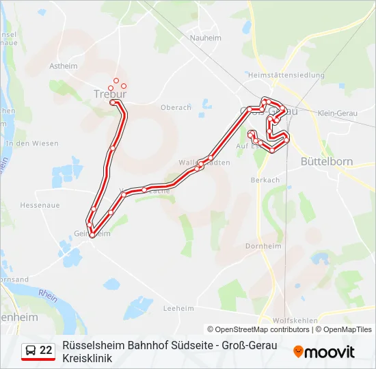 22 Bus Line Map