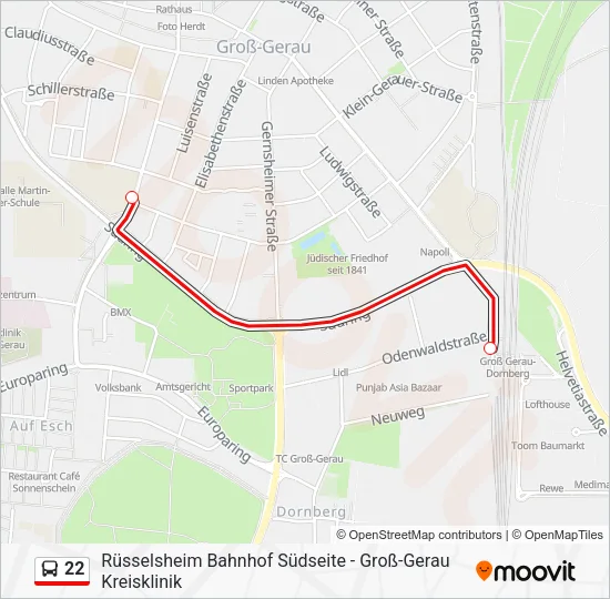 22 Bus Line Map