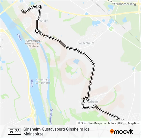 23 Bus Line Map