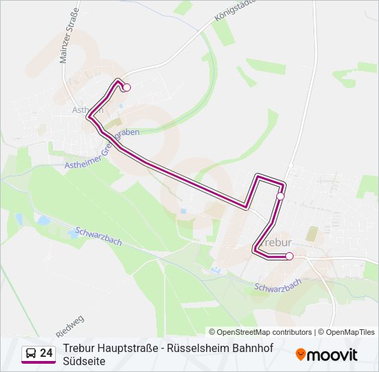 Автобус 24: карта маршрута
