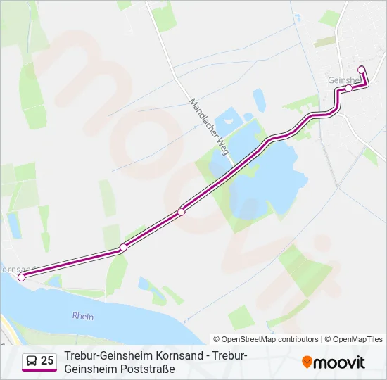 25 Bus Line Map