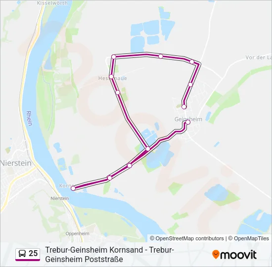 25 Bus Line Map