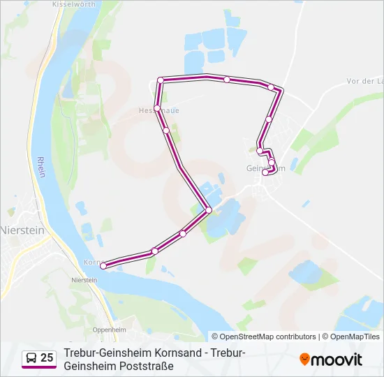 25 Bus Line Map