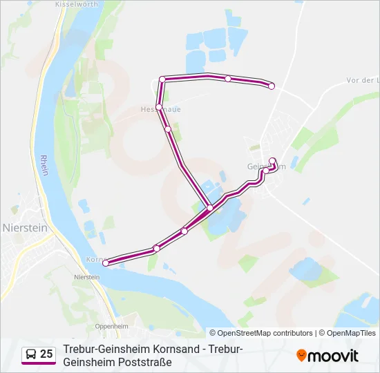 25 Bus Line Map