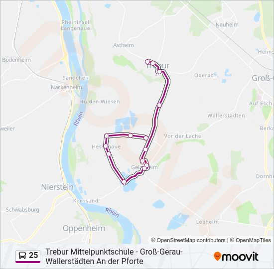 Автобус 25: карта маршрута