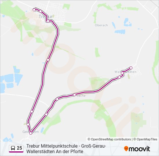 Автобус 25: карта маршрута