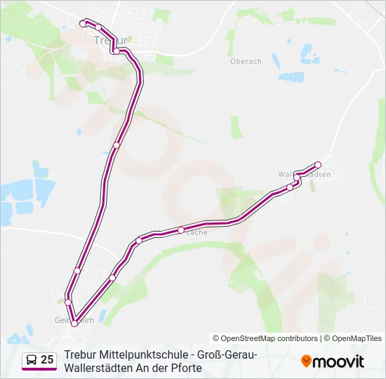 Автобус 25: карта маршрута