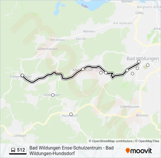 512 Bus Line Map