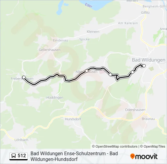 512 Bus Line Map