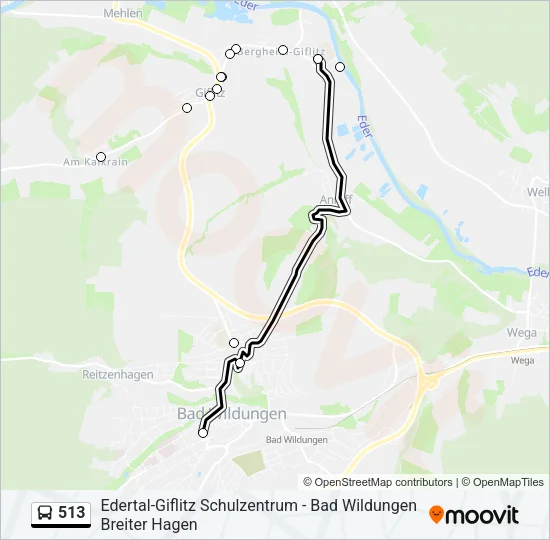 513 Bus Line Map
