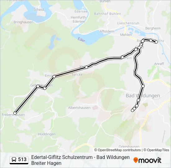 513 Bus Line Map