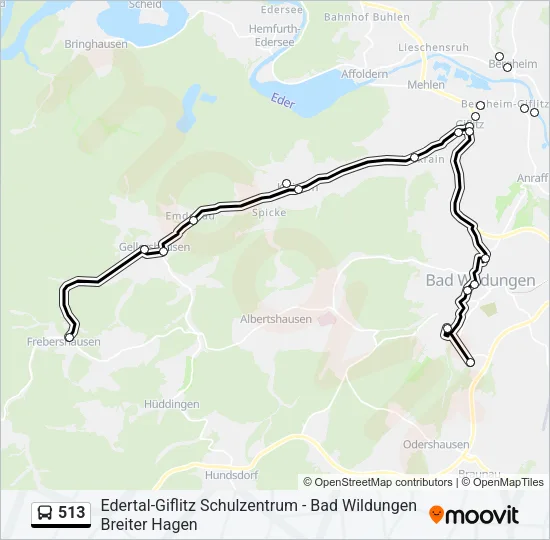 513 Bus Line Map