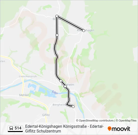 Автобус 514: карта маршрута