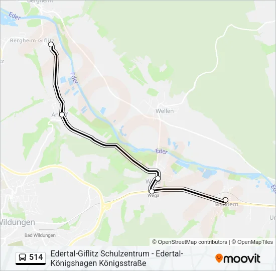 514 Bus Line Map