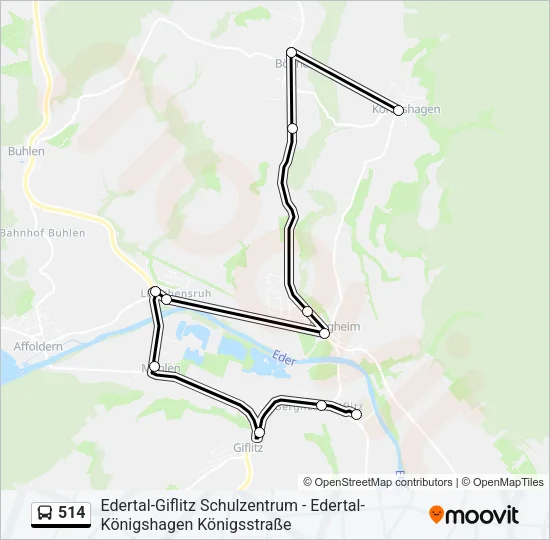 514 Bus Line Map