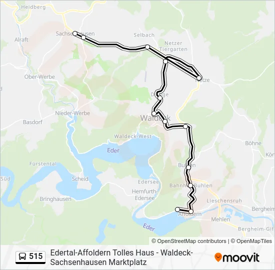 Автобус 515: карта маршрута