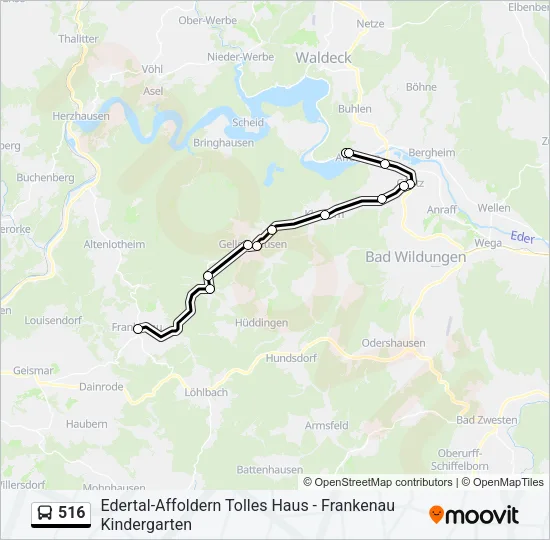 516 Bus Line Map